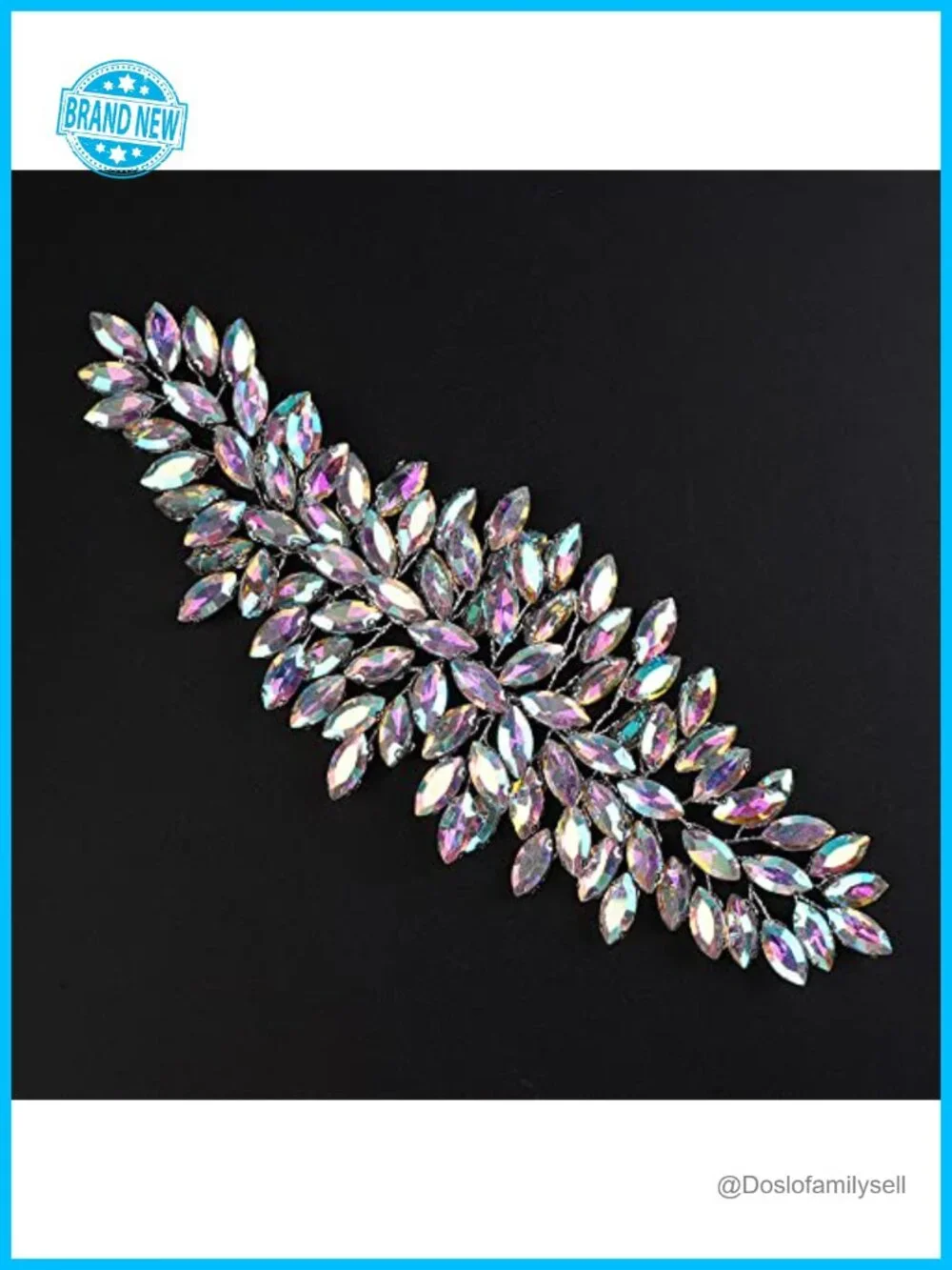 Crystal Bridal Headband Wedding Hair Vine Headpiece Handmade
